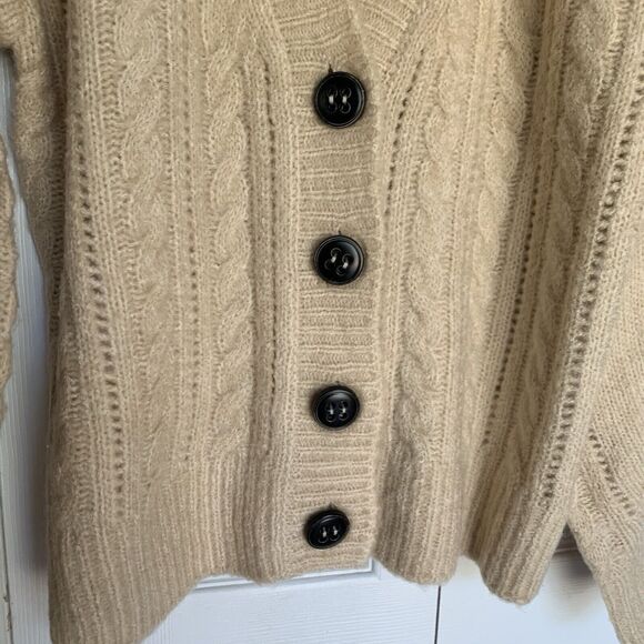 ELIE ELIE TAHARI Women Cable Knit Cardigan S/P Beige - Picture 13 of 16